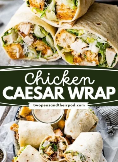 Delicious Chicken Caesar Wrap with fresh ingredients and creamy dressing