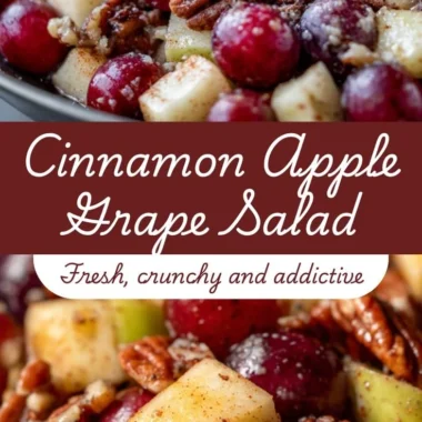Cinnamon Apple Grape Salad with fresh apples, grapes, and a sprinkle of cinnamon.