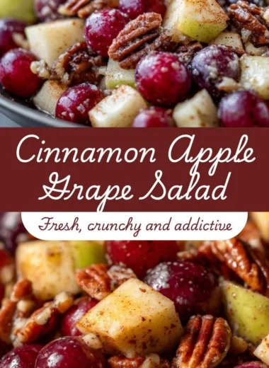 Cinnamon Apple Grape Salad with fresh apples, grapes, and a sprinkle of cinnamon.