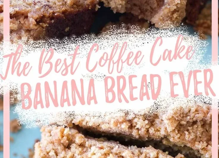 Delicious coffee cake banana bread on a wooden table with coffee cup