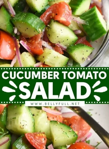 Refreshing Cucumber Tomato Salad with vibrant vegetables in a bowl