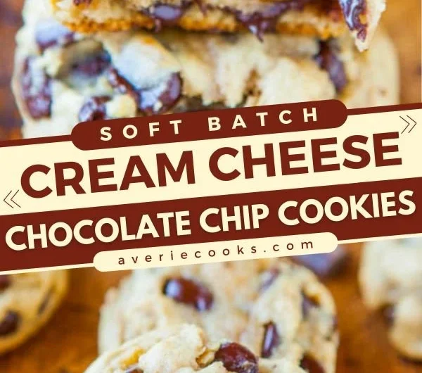 Delicious homemade Soft Batch Cookies on a wooden plate.