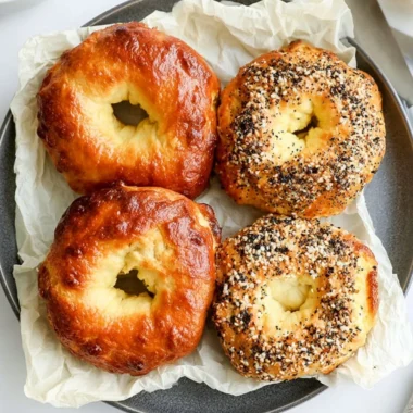 Air Fryer Protein Bagels fresh out of the air fryer, healthy breakfast option