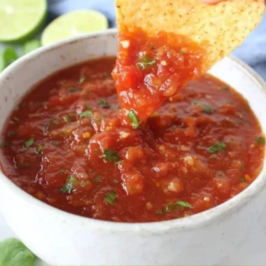 Delicious bowl of homemade salsa with fresh ingredients and vibrant colors