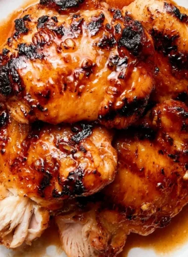 Grilled Blackstone chicken thighs seasoned and ready to serve
