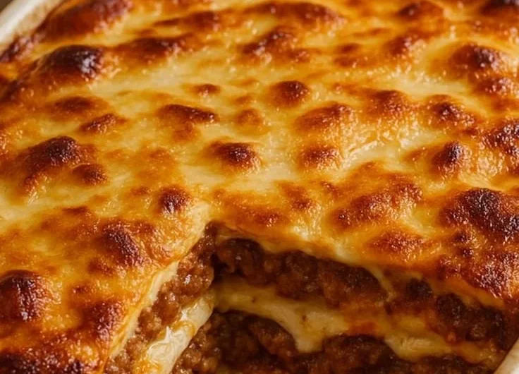 Delicious carnivore lasagna layered with meat and cheese, perfect for low-carb diets.