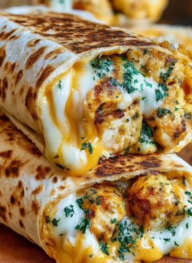 Cheesy Chicken Wrap filled with creamy cheese and tender chicken