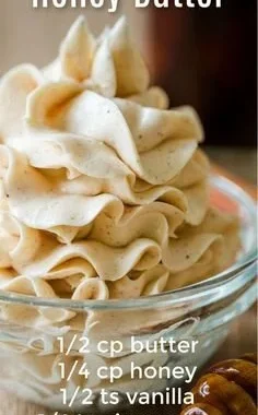 Delicious Cinnamon Honey Butter spread on a slice of bread