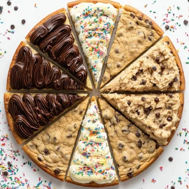 Delicious cookie cake perfect for feeding a crowd at parties or gatherings.