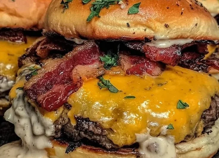 Delicious Crack Burgers with fresh ingredients and toppings