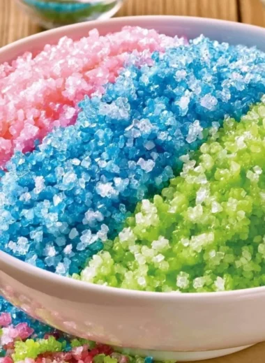 A bowl of colorful homemade Pop Rocks candy bursting with flavor and fizz.