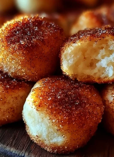 Freshly baked cinnamon sugar biscuit bites ready to be enjoyed