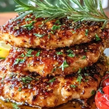 Mediterranean Lemon Garlic Chicken served with vegetables on a plate