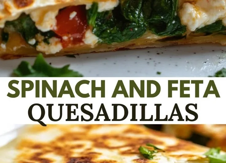 Delicious spinach and feta quesadillas served with salsa and fresh herbs.