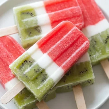 Delicious homemade watermelon popsicles on a sunny day