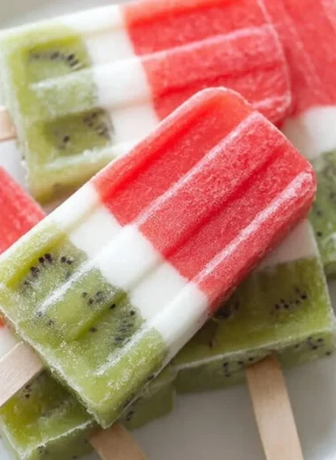 Delicious homemade watermelon popsicles on a sunny day
