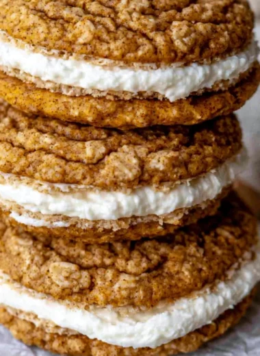Cozy pumpkin oatmeal cream pies with creamy filling and autumn spices