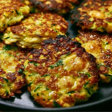 Crispy and delicious homemade zucchini fritters served on a plate