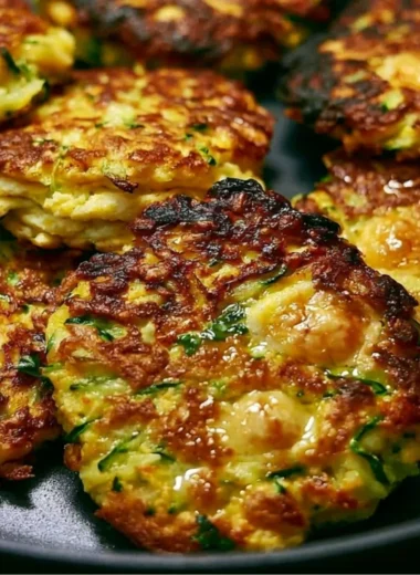 Crispy and delicious homemade zucchini fritters served on a plate