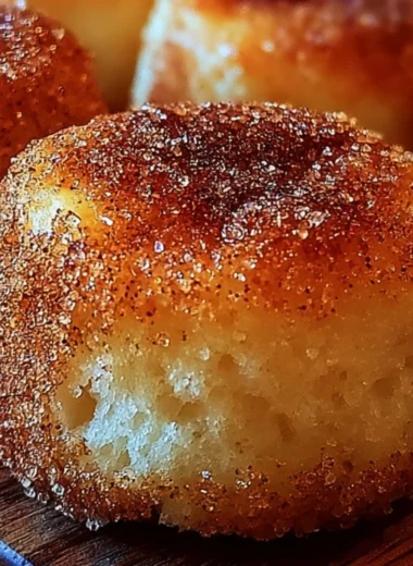 Plate of indulgent cinnamon sugar biscuit bites dusted with sugar and cinnamon