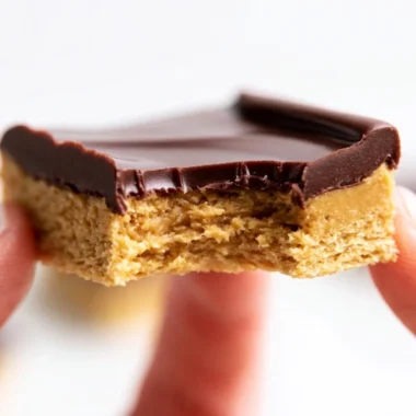 Delicious Lunch Lady Peanut Butter Bars stacked on a plate