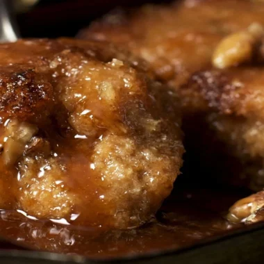 Maple Walnut Poor Man's Pudding served in a bowl