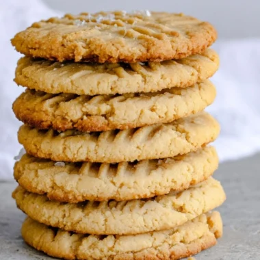 Delicious soft and chewy peanut butter cookies on a plate