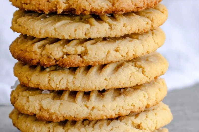 Delicious soft and chewy peanut butter cookies on a plate