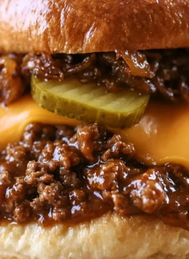 Delicious Steakhouse Burger Sloppy Joes served with fresh toppings