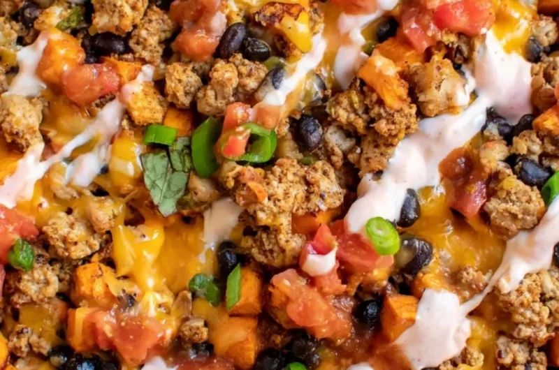 Cozy turkey taco skillet with ground turkey and sweet potatoes