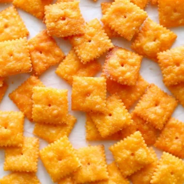 Cozy homemade cheese crackers baked to golden perfection